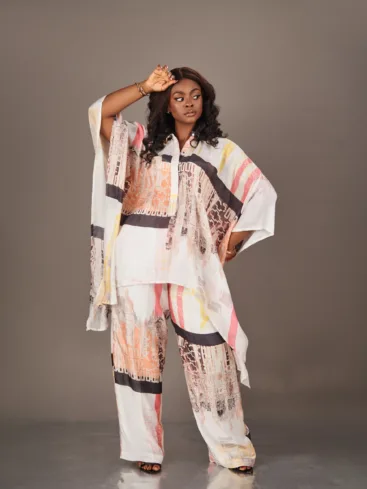 Tera kaftan pant set Abstract art